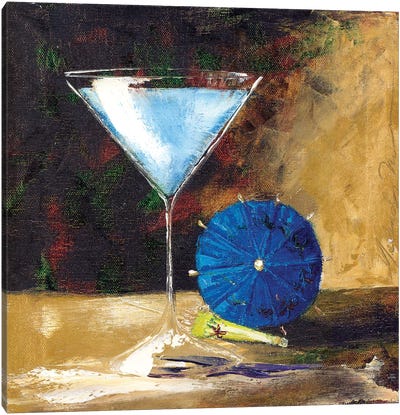 Blue Martini Canvas Art Print - Martini