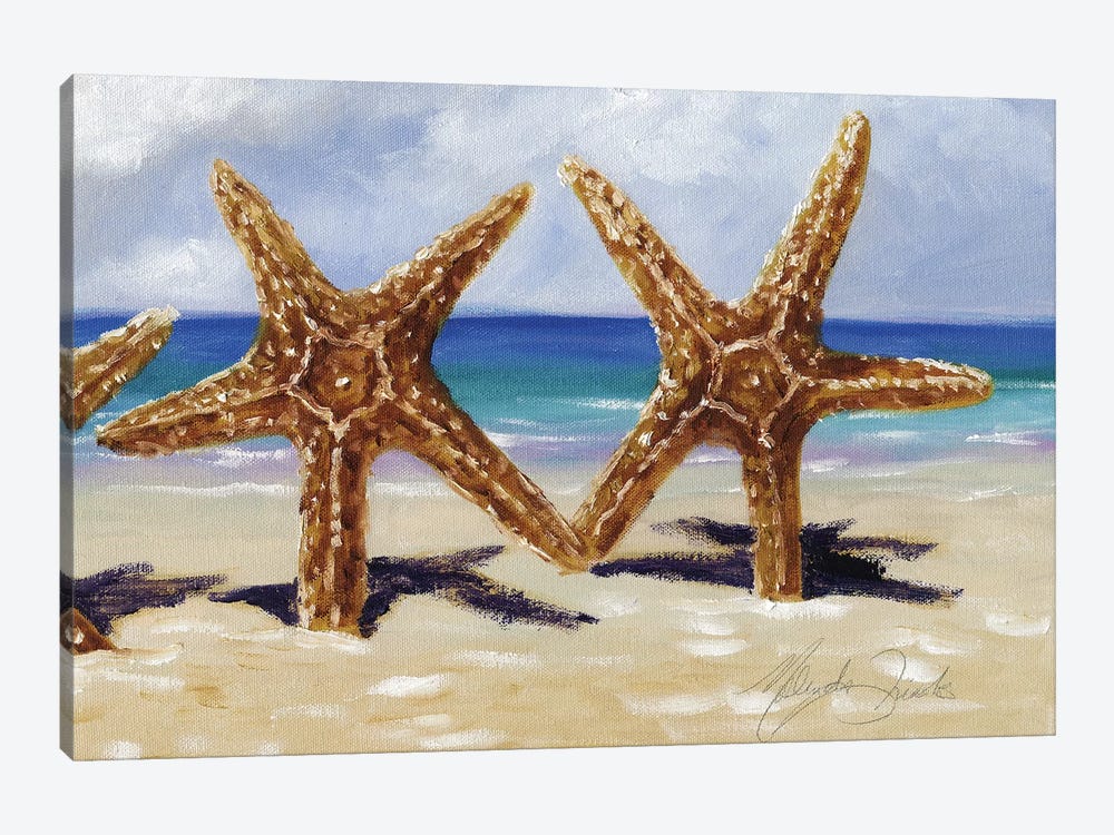 Two Starfish by Malenda Trick 1-piece Canvas Art