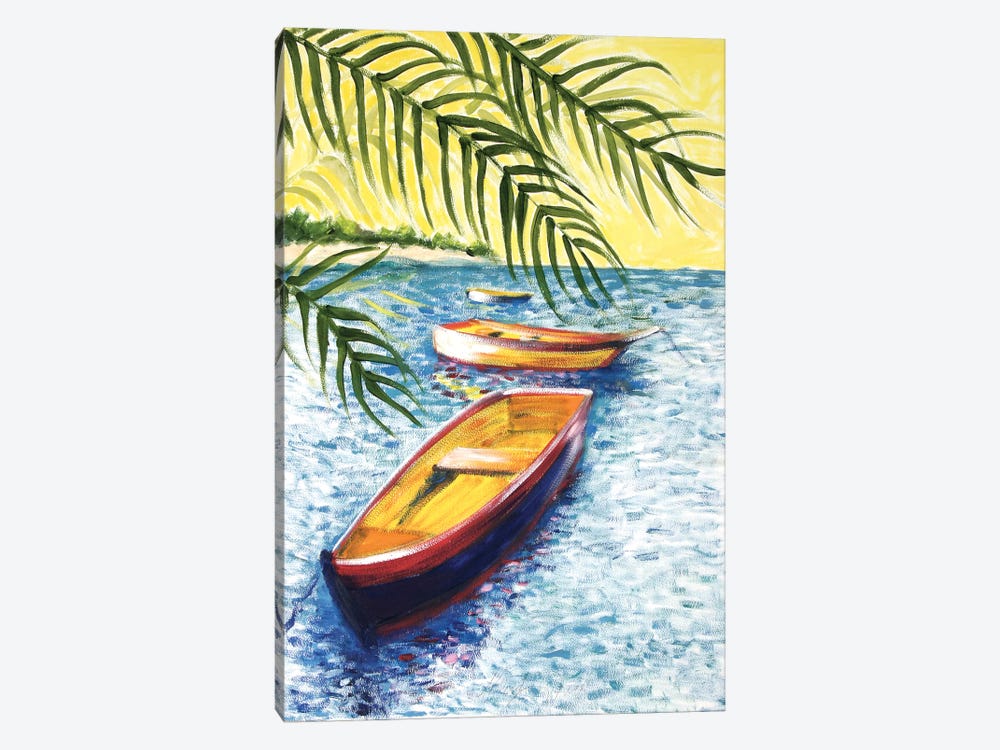 Caribboats II by Malenda Trick 1-piece Canvas Art