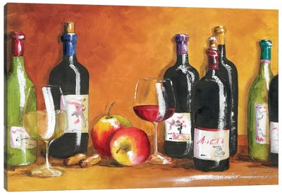 Fall Wine Canvas Art Print - Food & Drink Still Life