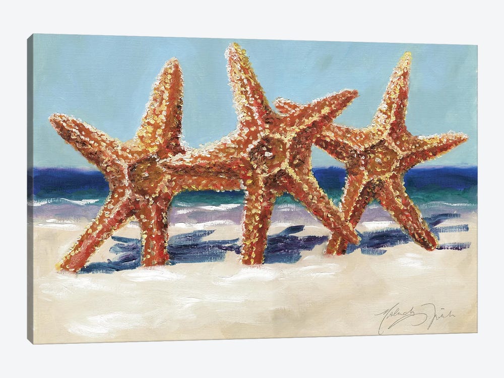 Three Starfish by Malenda Trick 1-piece Canvas Artwork