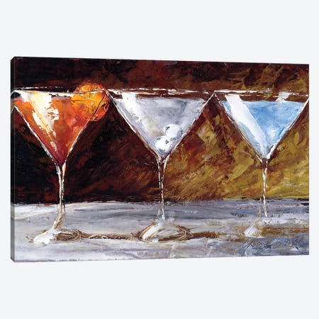 Three Martinis Canvas Print #TCK7} by Malenda Trick Canvas Art