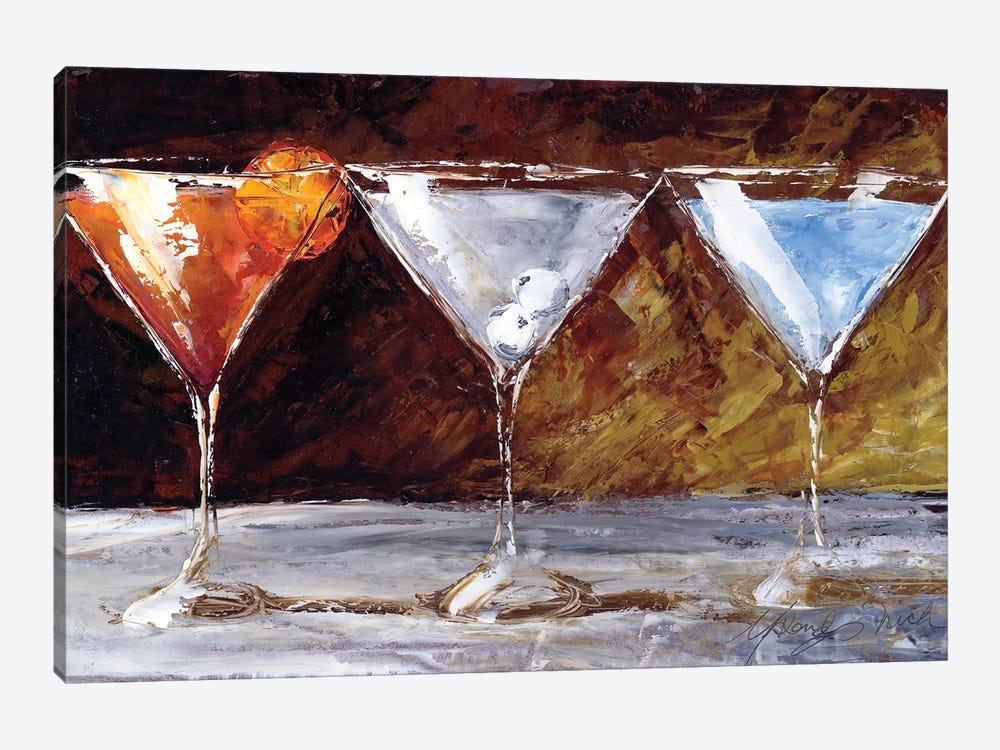 Three Martinis by Malenda Trick 1-piece Canvas Print