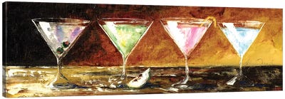 Four Martinis Canvas Art Print - Cocktail & Mixed Drink Art
