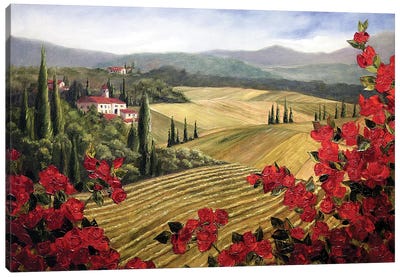 Wild Roses Canvas Art Print - Tuscany Art