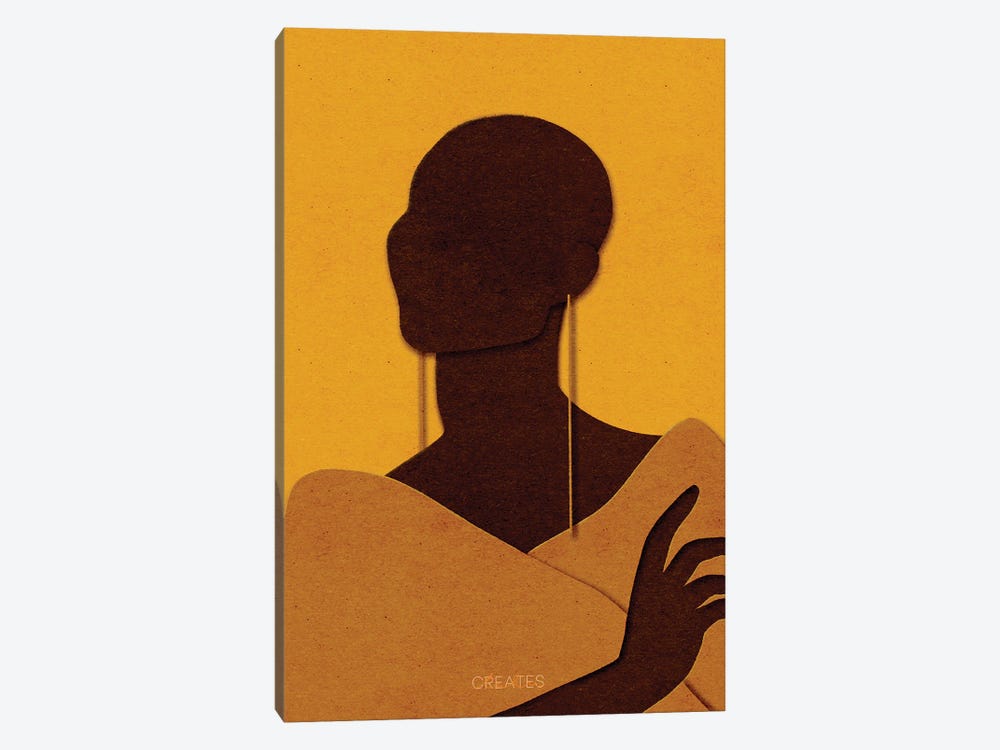 Bald And Beautiful 'Mustard' by Taku Creates 1-piece Canvas Art