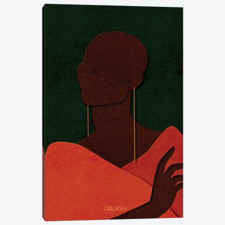 Bald And Beautiful 'Orange' Canvas Print #TCR20} by Taku Creates Canvas Print