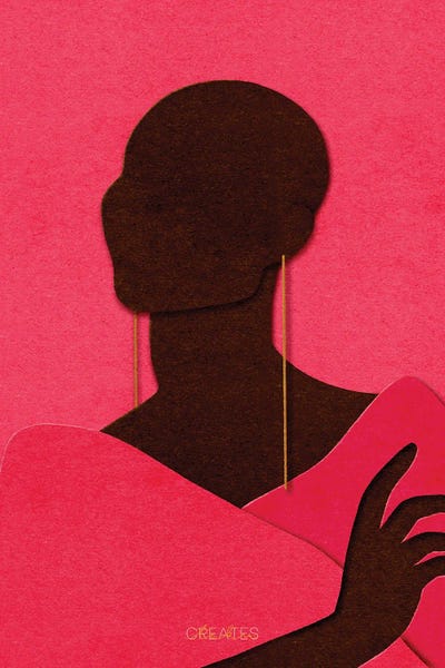 Bald And Beautiful 'Pink' by Taku Creates framed canvas print