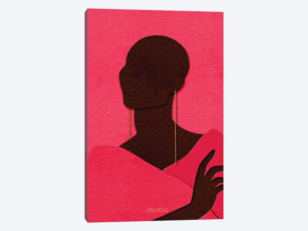 Bald And Beautiful 'Pink' by Taku Creates 1-piece Canvas Art Print