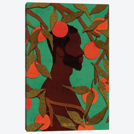 Fruitful Man 'Green' Canvas Print #TCR33} by Taku Creates Canvas Wall Art