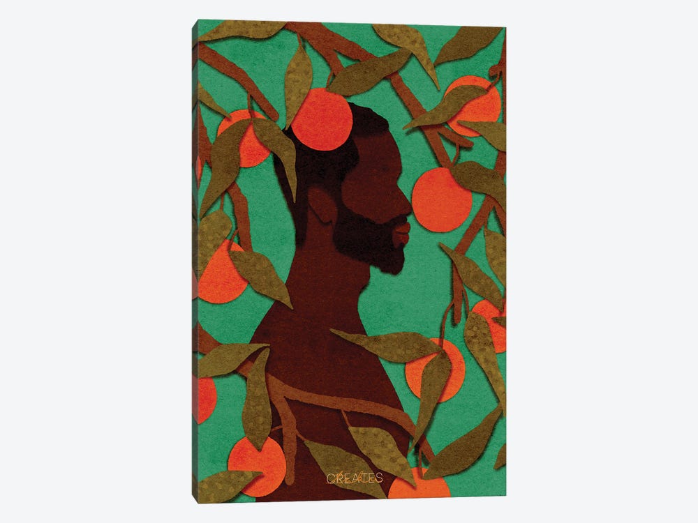 Fruitful Man 'Green' by Taku Creates 1-piece Canvas Artwork