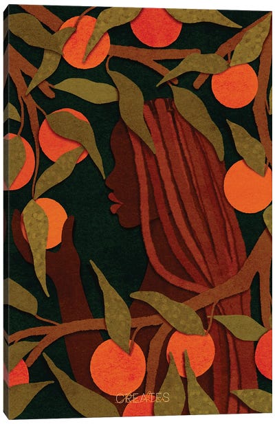 Fruitful Woman 'Deep' Canvas Art Print - Orange Art