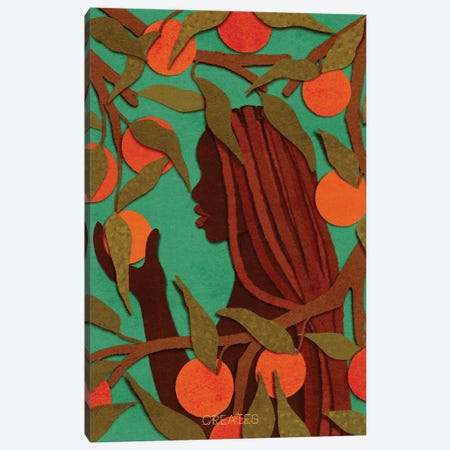 Fruitful Woman 'Green' Canvas Print #TCR36} by Taku Creates Canvas Art Print