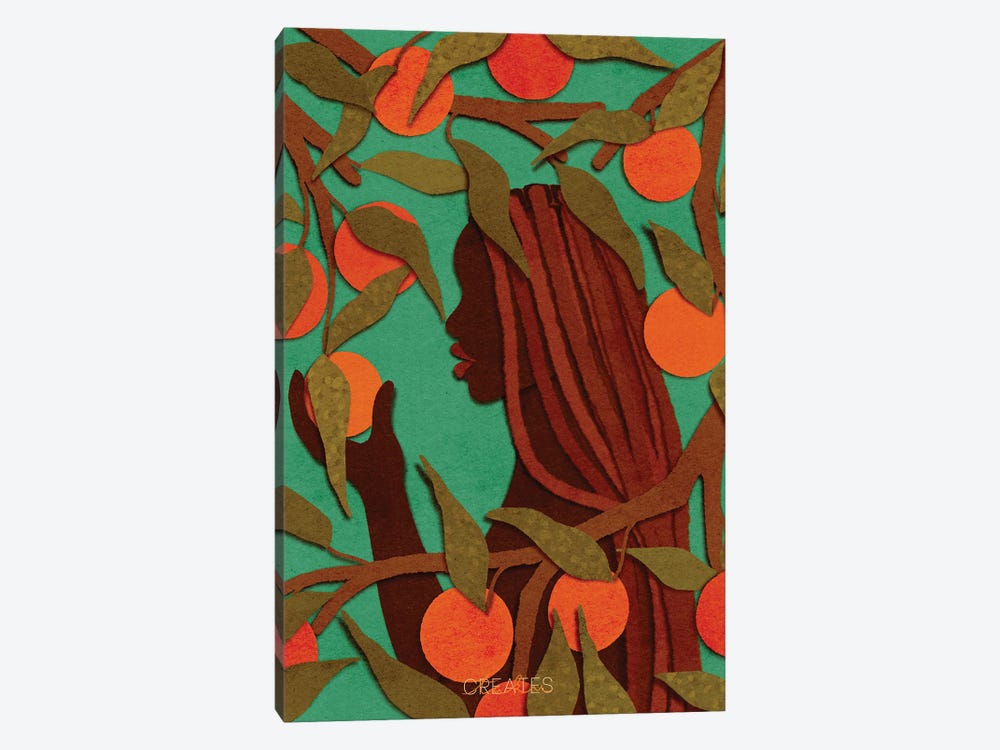 Fruitful Woman 'Green' by Taku Creates 1-piece Canvas Print