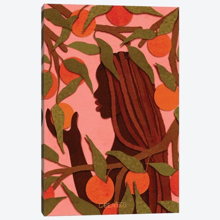 Fruitful Woman 'Pink' Canvas Print #TCR37} by Taku Creates Canvas Print