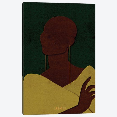Bald And Beautiful 'Chartreuse' Canvas Print #TCR3} by Taku Creates Canvas Print