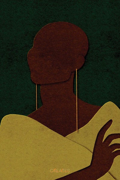 African Culture: Bald And Beautiful 'Chartreuse' by Taku Creates