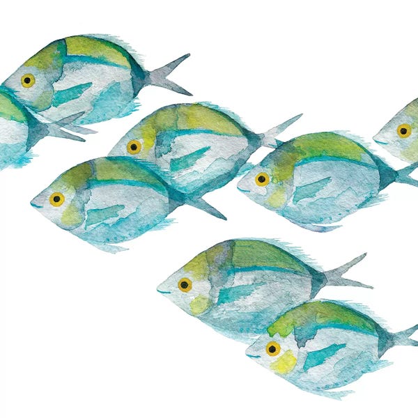 Kids Ocean Life Art: Fishes by The Cosmic Whale