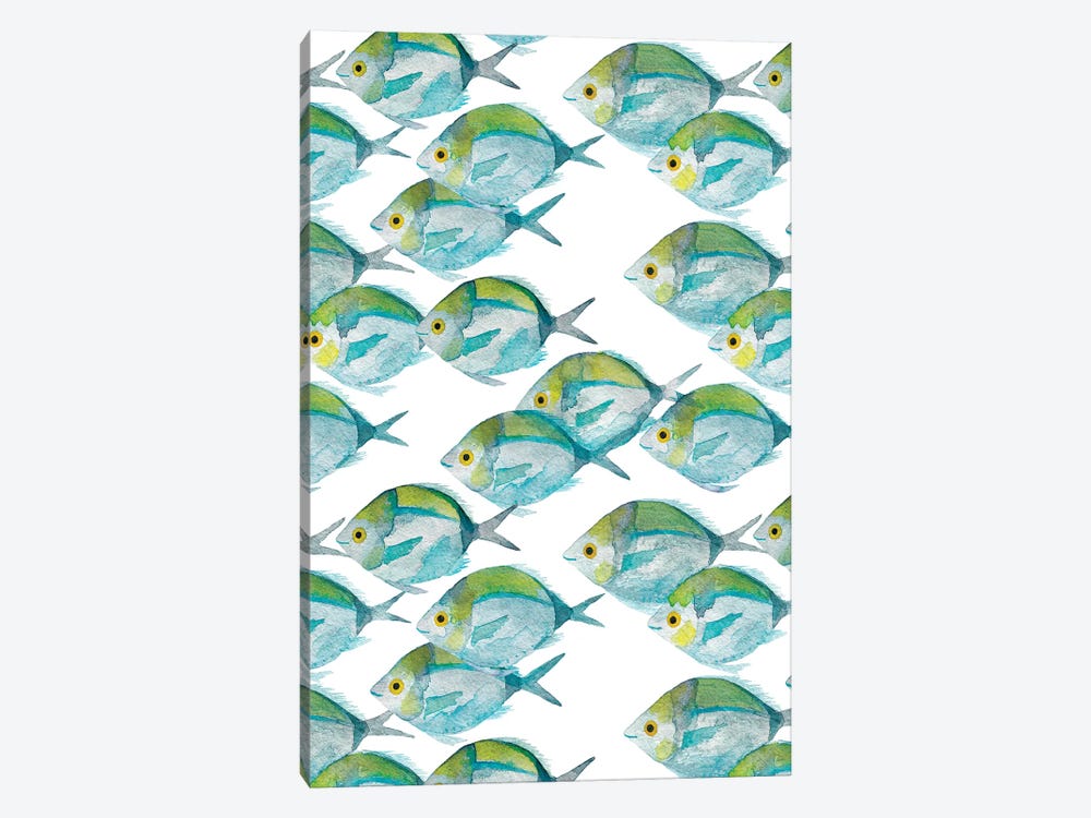 Fishes Pattern by The Cosmic Whale 1-piece Canvas Art
