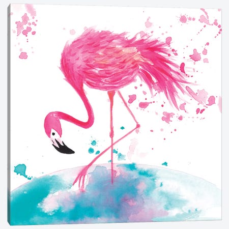 Flamingo II Canvas Print #TCW13} by The Cosmic Whale Canvas Art Print