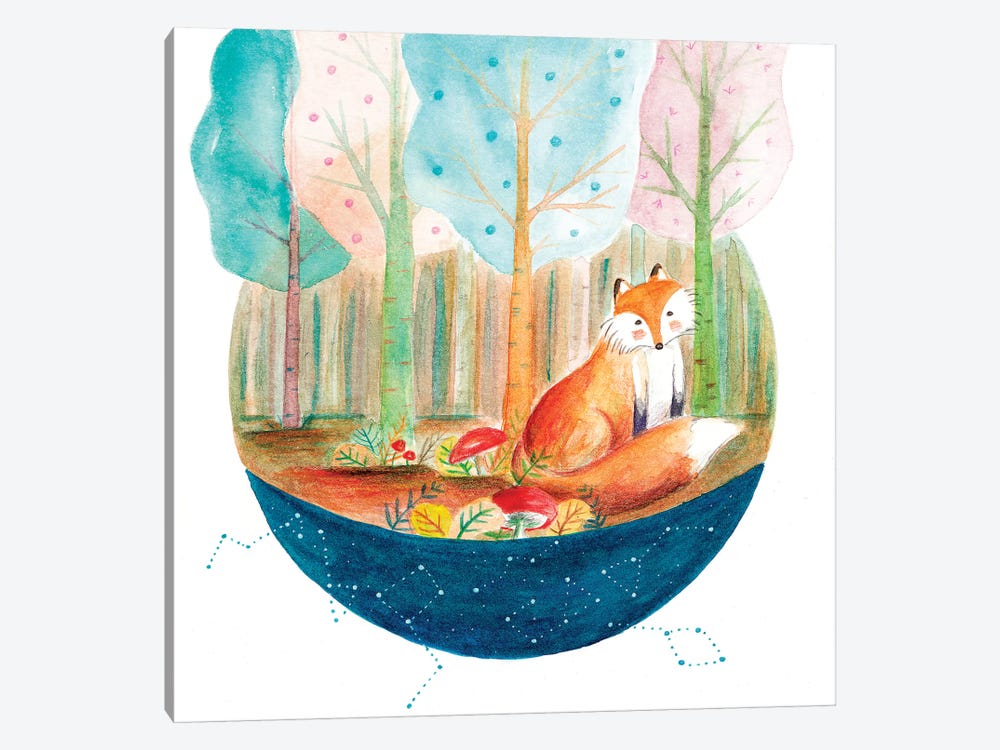 Fox And Whale I by The Cosmic Whale 1-piece Art Print