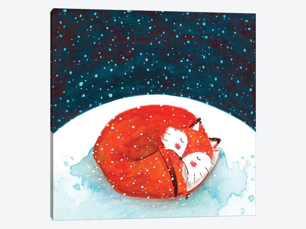 Fox WinterII by The Cosmic Whale 1-piece Canvas Wall Art
