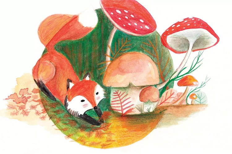 Foxy & Forest by The Cosmic Whale wall art