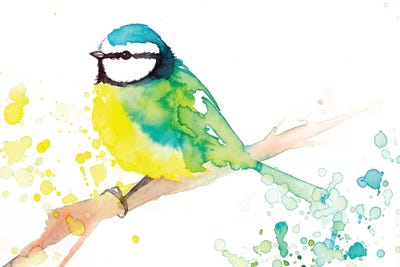 Green Bird by The Cosmic Whale canvas print