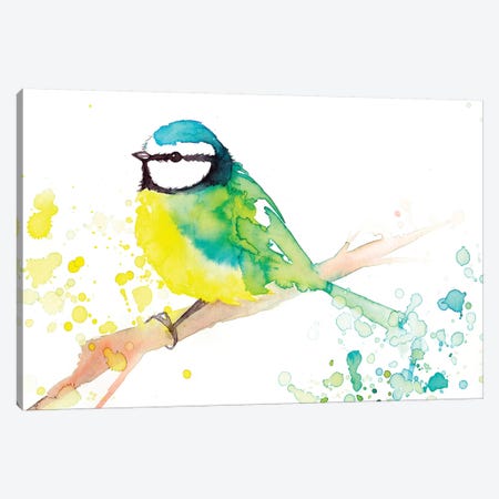 Green Bird Canvas Print #TCW22} by The Cosmic Whale Canvas Art