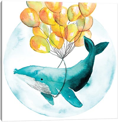 Magic Whale I Canvas Art Print - The Cosmic Whale
