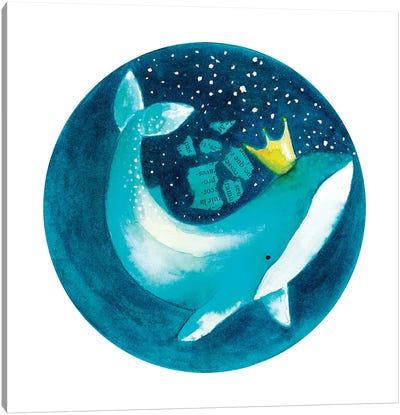 Magic Whale II Canvas Art Print - The Cosmic Whale