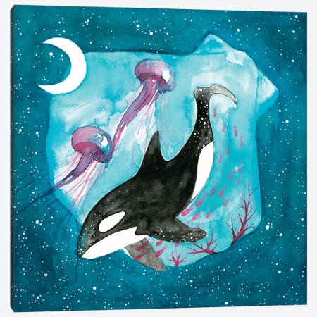 Orca Canvas Print #TCW27} by The Cosmic Whale Art Print