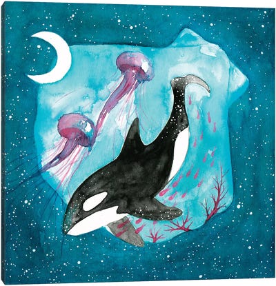 Orca Canvas Art Print - The Cosmic Whale