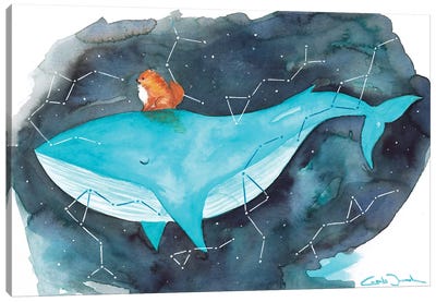 Pomi Whale Canvas Art Print - The Cosmic Whale