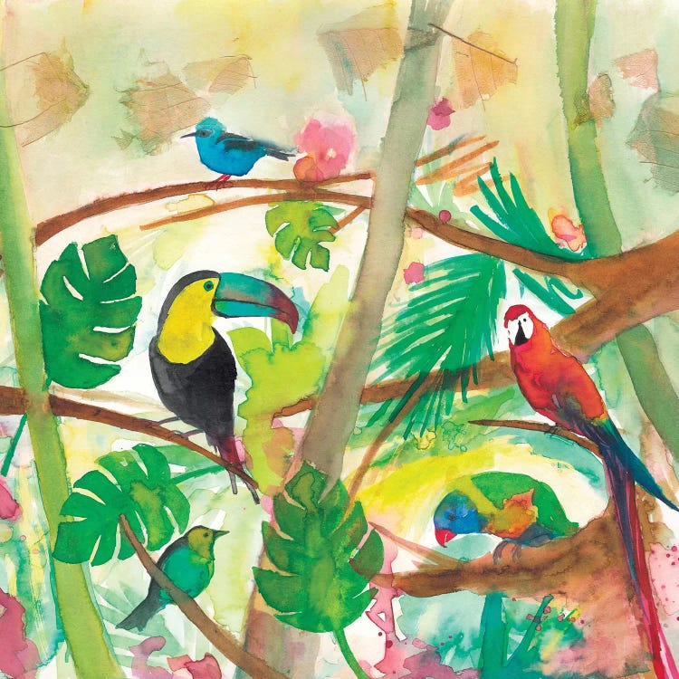 Tropical Birds by The Cosmic Whale wall art