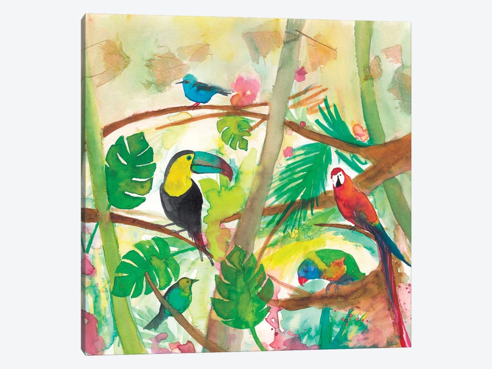 Tropical Birds by The Cosmic Whale 1-piece Canvas Wall Art