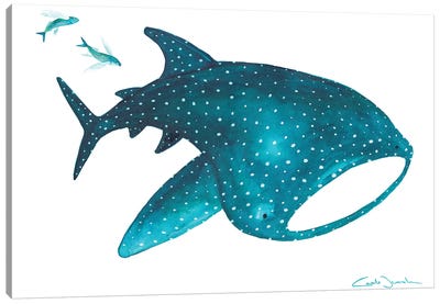 Whale Shark And Fishes Canvas Art Print - The Cosmic Whale