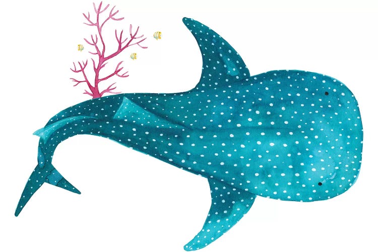 Whale Shark With Coral by The Cosmic Whale wall art