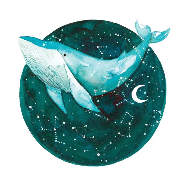 Kids Ocean Life Art: Cosmic Whale I by The Cosmic Whale