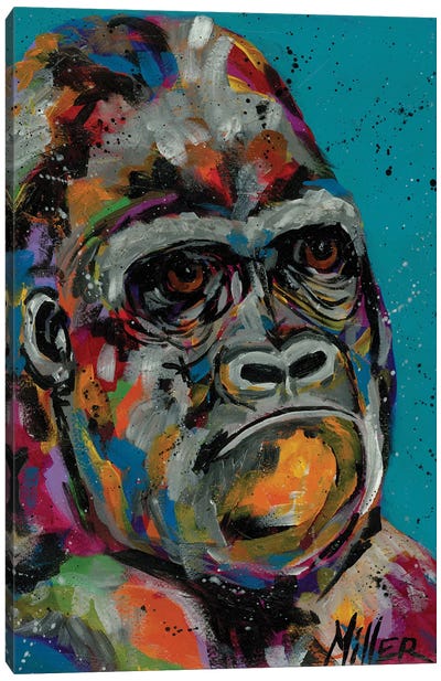Smug Canvas Art Print - Gorilla Art