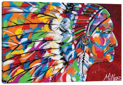 War Bonnet Canvas Art Print - Indigenous & Native American Culture