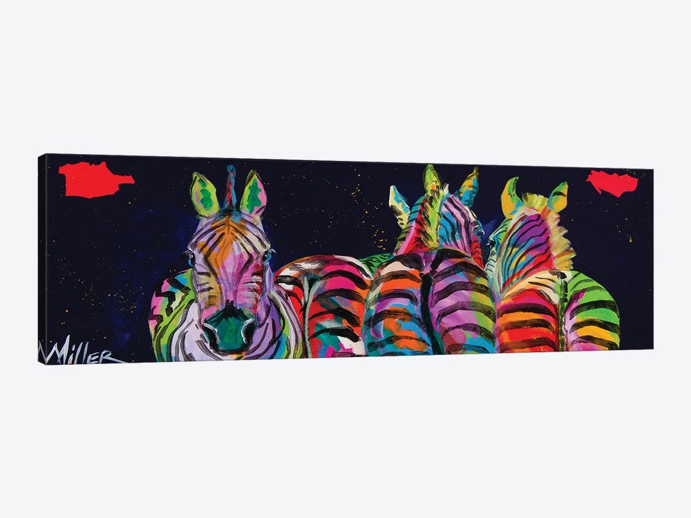 Zebras In A Row by Tracy Miller 1-piece Canvas Art