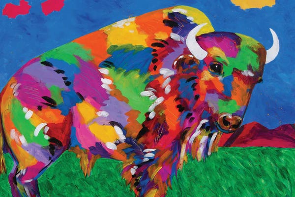 Bison & Buffaloes: Storm Approaching by Tracy Miller