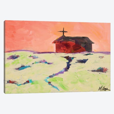 Red Adobe Church Canvas Print #TCY165} by Tracy Miller Art Print