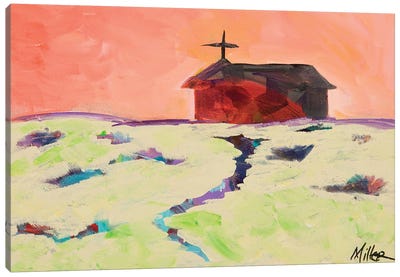 Red Adobe Church Canvas Art Print - Tracy Miller