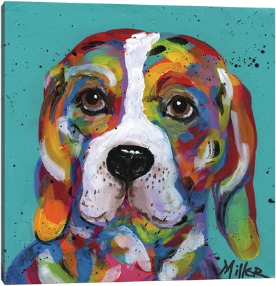 Barney Beagle Canvas Art Print - Beagle Art