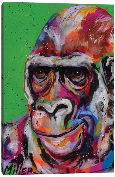 The Thinker Canvas Art Print - Gorilla Art