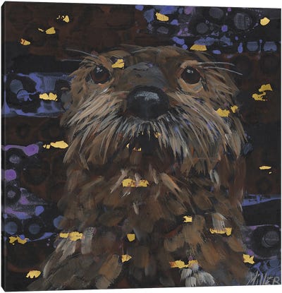 Whiskers Canvas Art Print - Otter Art