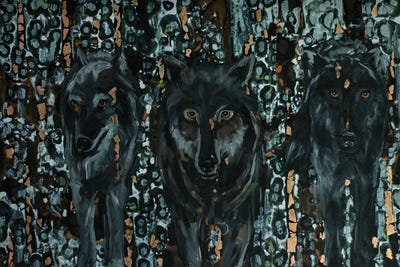 In The Forest With The Wolves by Tracy Miller framed wall art