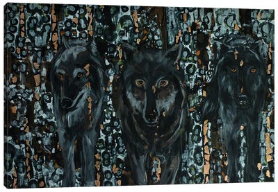 In The Forest With The Wolves Canvas Art Print - Tracy Miller
